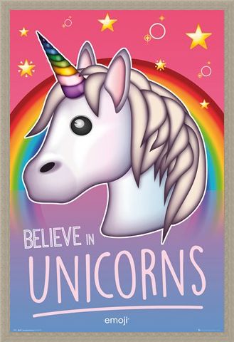 Framed Framed Believe In Unicorns - Emoji