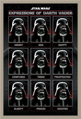 Framed Framed Expressions of Darth Vader - Star Wars