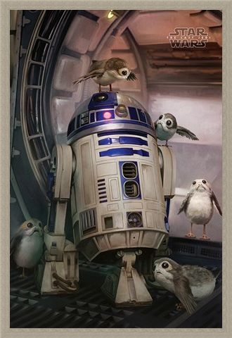 Framed Framed R2-D2 & Porgs - Star Wars The Last Jedi