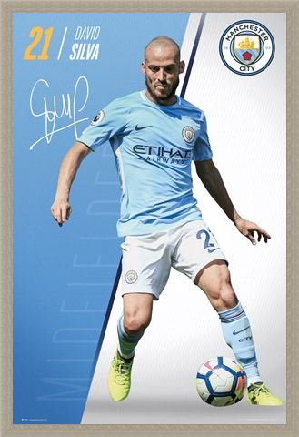Framed Framed Silva 17-18 - Manchester City
