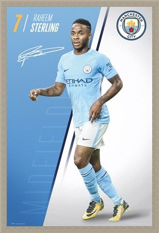 Framed Framed Sterling 17-18 - Manchester City