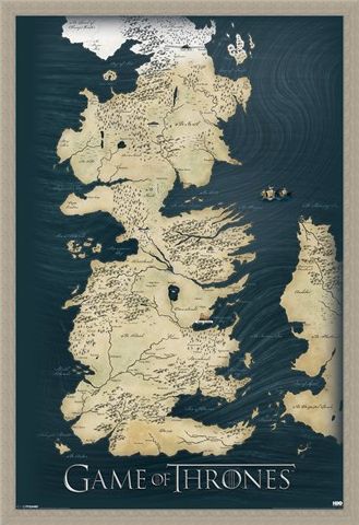 Framed Framed The Seven Kingdoms of Westeros Map - Game of Thrones