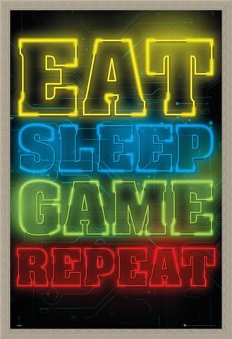 Framed Framed Eat Sleep Game Repeat - Gaming