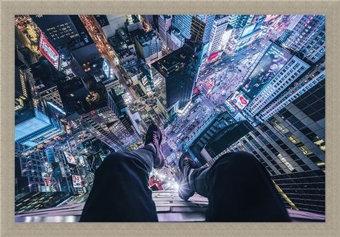 Framed Framed The City That Never Sleeps - On The Edge Of Times Square