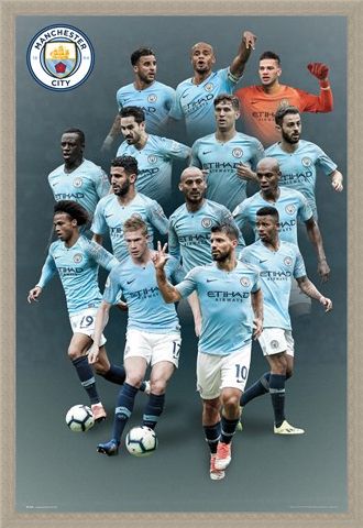 Framed Framed Manchester City Players 18-19 - The Citizens