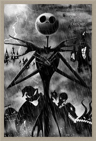 Framed Framed Stormy Night - Nightmare Before Christmas