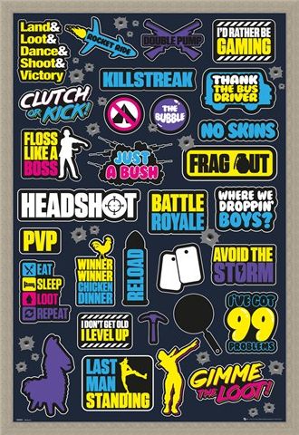 Framed Framed Eat, Sleep, Loot, Repeat - Battle Royale Infographic