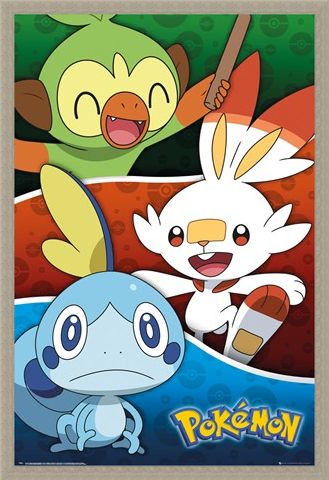 Framed Framed Galar Starters - Pokemon
