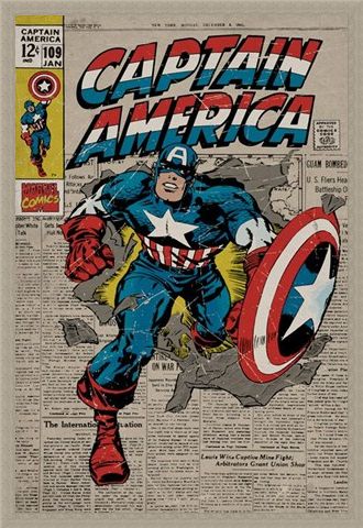 Framed Framed A True Marvel Hero - Captain America