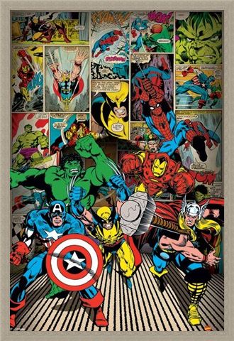 Framed Framed Here Come The Heroes - Marvel Comics