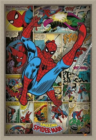 Framed Framed Retro Spiderman Compilation - Marvel Comics