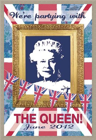 Framed Framed We're Partying with The Queen - Martin Wiscombe