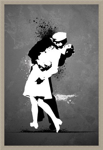 Framed Framed War's End Kiss - Love in Black and White