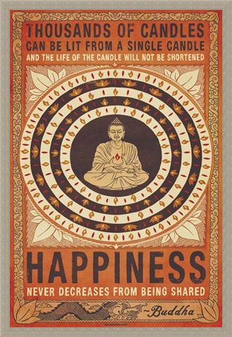 Framed Framed Happiness - Buddhist Values
