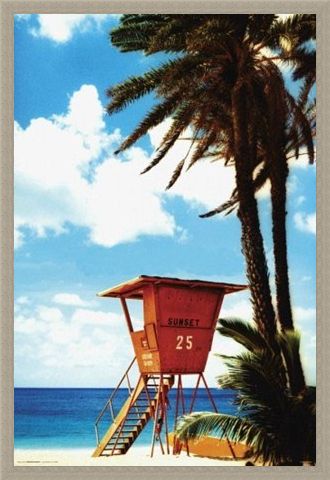 Framed Framed Lifeguard Hut - Paradise
