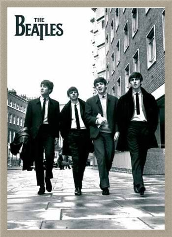 Framed Framed Beatles In London, Black and White Photo - The Beatles