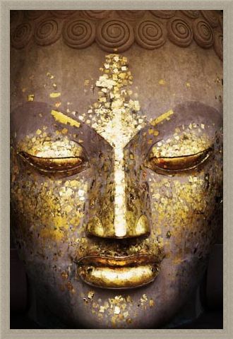 Framed Framed Speckled in Gold - The Face of the Buddha