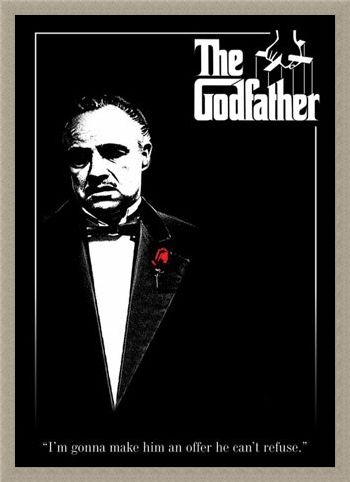 Framed Framed Don Vito Corleone with a Red Rose - The Godfather