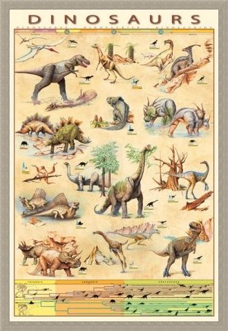 Framed Framed Dinosaurs Species - Jurassic Age Timeline