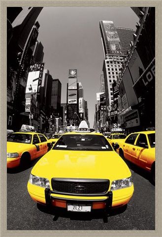 Framed Framed Yellow Cabs - New York City