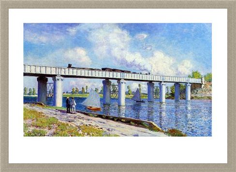 Framed Framed The Railway Bridge to Argenteuil - Claude Monet