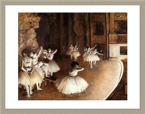 Framed Framed The Rehearsal on Stage - Edgar Degas
