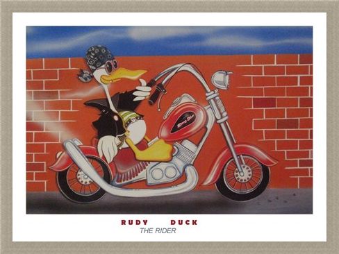 Framed Framed The Rider - Rudy Duck by G Servello