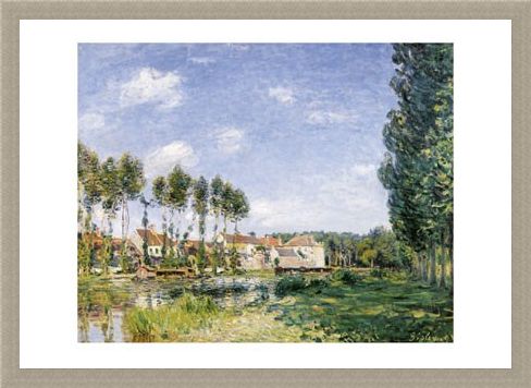 Framed Framed Moret, On the Banks of the Loing - Alfred Sisley