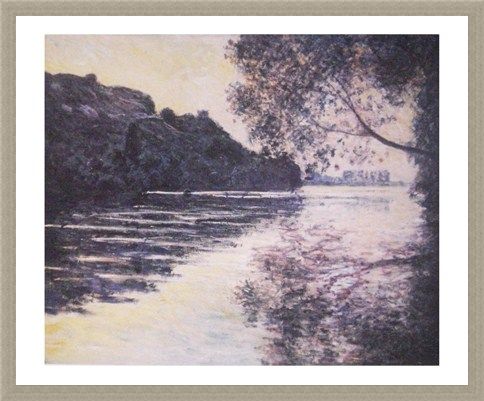 Framed Framed Effect of the Sun on The Seine - Claude Monet