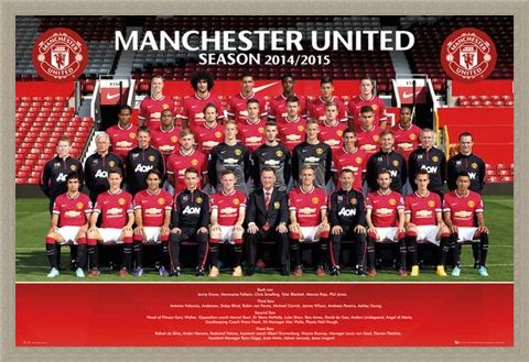 Framed Framed Team Photo - Manchester United 2014/15