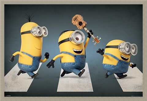 Framed Framed Minions Abbey Road - Stuart, Kevin and Bob