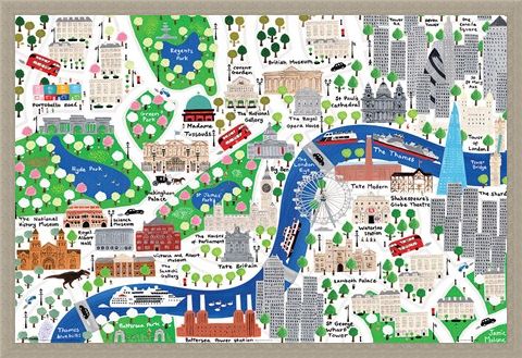 Framed Framed An Alternative Map Of London - Jamie Malone
