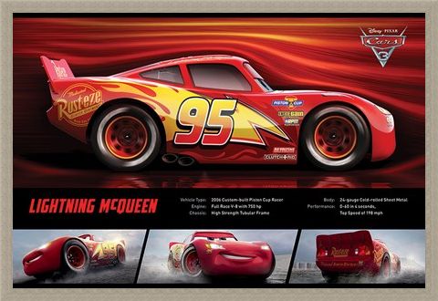 Framed Framed Lightning McQueen Stats - Cars 3