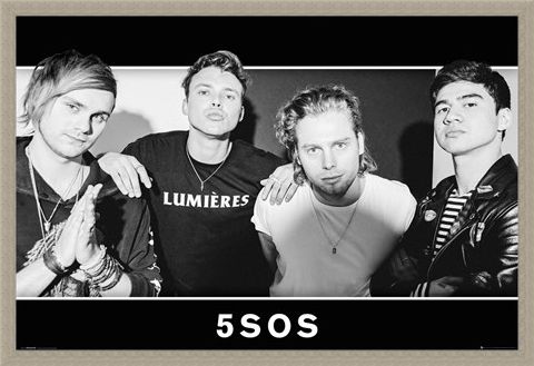 Framed Framed Group Black and White - 5 Seconds Of Summer