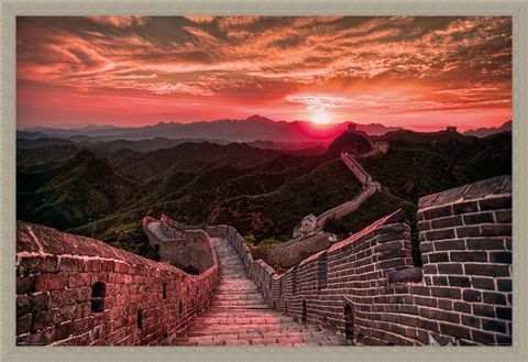 Framed Framed The Great Wall Of China Sunset - Travel