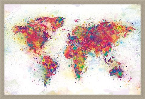 Framed Framed Colour Splash - World Map