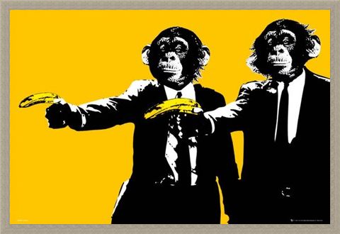 Framed Framed Hands Up! - Monkeys With Bananas