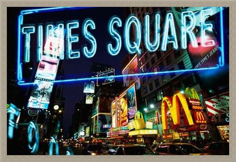 Framed Framed Neon Times Square - New York Night