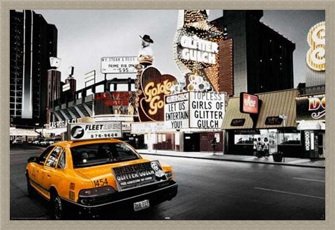 Framed Framed Glitter Gulch - Streets of Vegas