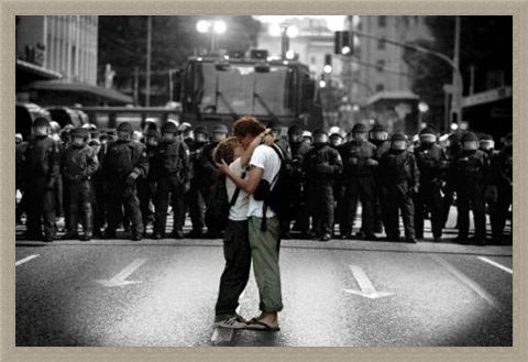 Framed Framed An Act of Defiance - Protest Kiss