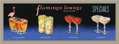 Framed Framed Flamingo Lounge - Cocktails All Around!