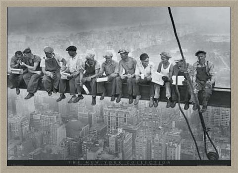 Framed Framed Men on a Girder Having Lunch - New York City Collection