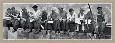 Framed Framed Men On A Girder Eating Lunch - New York City Collection
