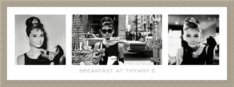 Framed Framed Breakfast At Tiffany's Tryptich - Audrey Hepburn