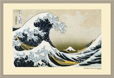 Framed Framed The Great Wave off Kanagawa, 1831-33 - Katsushika Hokusai