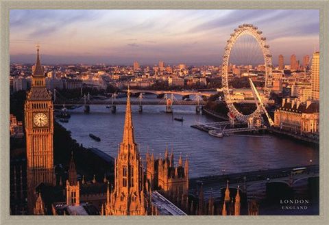 Framed Framed Big Ben and the London Eye - Aerial Photograph of London, England