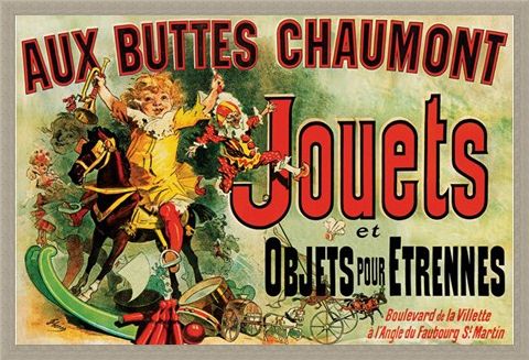 Framed Framed Aux Buttes Chaumont Jouets - Vintage Advertising Poster