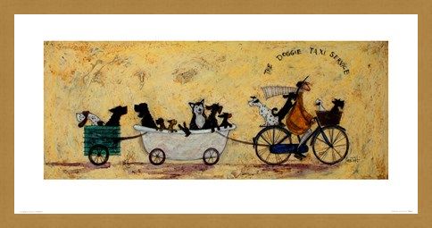 Framed Framed The Doggie Taxi Service - Sam Toft