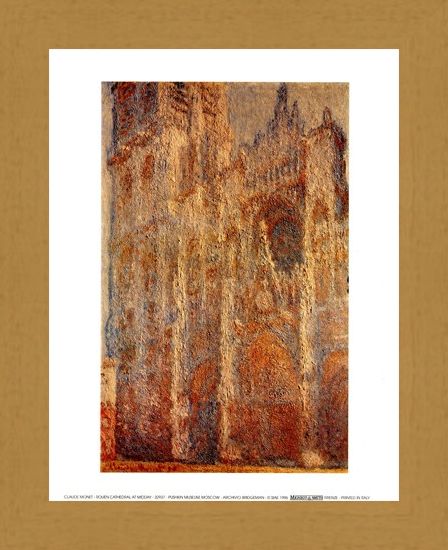 Framed Framed Rouen Cathedral At Midday - Claude Monet