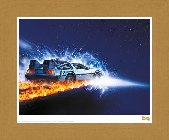 Framed Framed Delorean Fire Light - Back To The Future